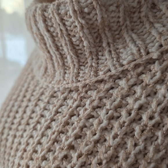 Free People Cream Open Side Button Detail Sweater Dress/Jumper, Size M - Picture 6 of 8